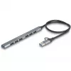 Delock 64273 hub USB fino de 7 portas, USB Type-C ou Type-A para 1x USB 5 Gbps Type-A + 6x USB 2.0 Type-A