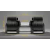 Haltere de ferro fundido ajustável Rebel Active 36 kg, incrementos automáticos de 2 kg