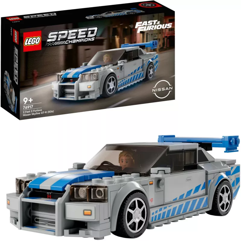 LEGO 76917 Speed Champions 2 Fast 2 Furious Nissan Skyline GT-R (R34) Carro de Brinquedo