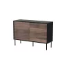 Cómoda cama meble CORTINA 1D3S 120x40x81 cm, preto/nogueira, 3 gavetas, aglomerado
