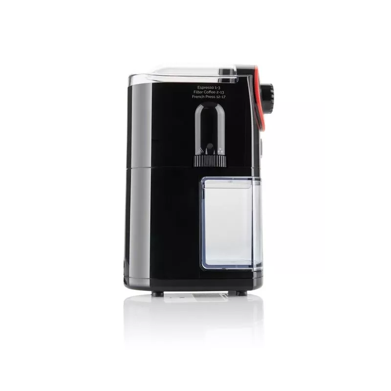 Moinho de café ETA Perfetto ETA006890000 — motor 100 W, depósito de grãos 200 g, até 14 chávenas, interruptor de segurança da tampa, preto