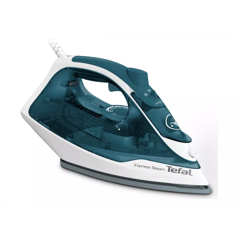 Ferro de engomar Tefal FV2839 Dry & Steam base Cerilium 2400 W azul, branco