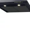 Exaustor de parede Akpo WK-4 Classic GOLD 60 preto, 600×500 mm, motor 106 W, 3 velocidades, iluminação halogéneo