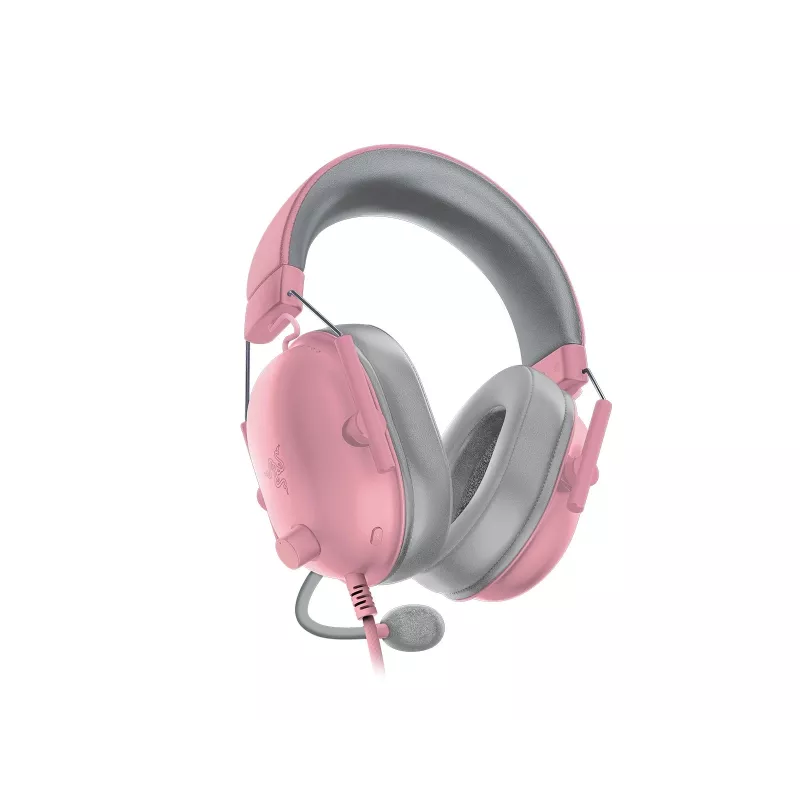 Razer BlackShark V2 X RZ04-03240800-R3M1 auscultadores gaming com fio, circumaurais, 3,5 mm, drivers de 50 mm, microfone cardioide, Quartz Pink