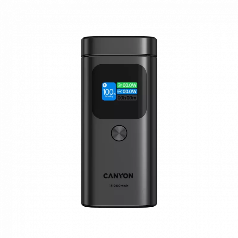 Powerbank magnética Qi2 CANYON OnPower 150 15000mAh alumínio cinzento-escuro