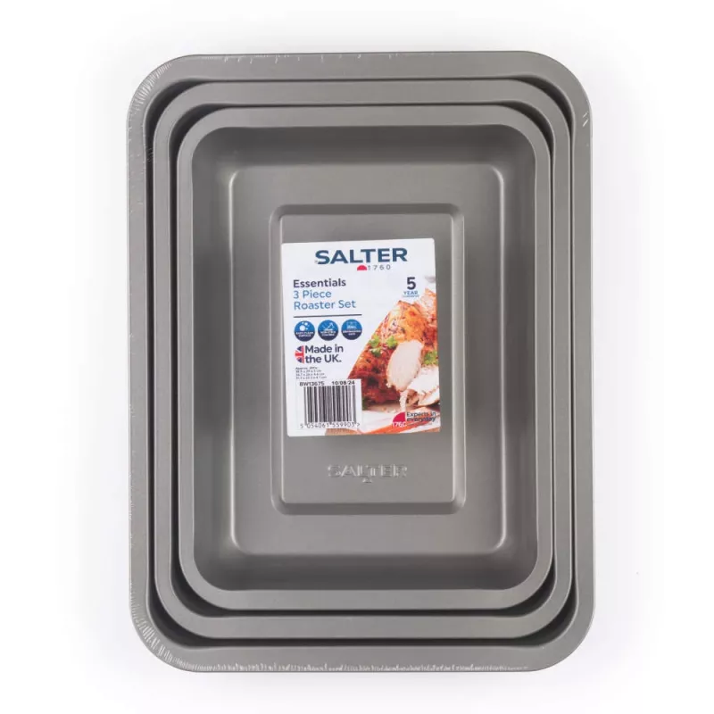 Conjunto de assadeiras Salter BW13675 3 peças antiaderente resistente ao forno