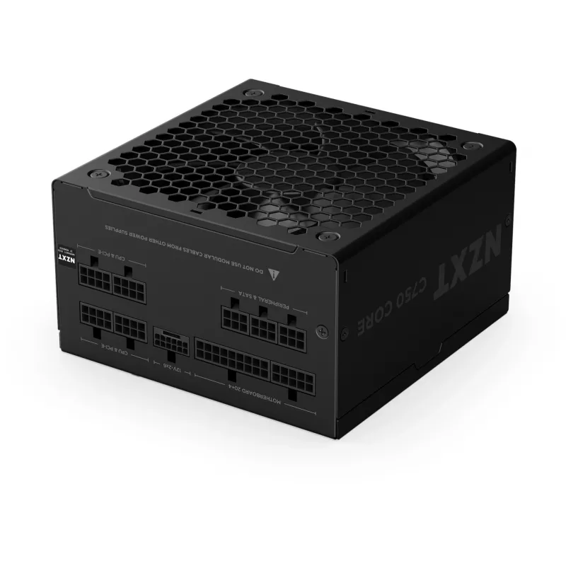 C750 GOLD CORE, Fonte de alimentação para PC preta, 1x 12-Pin High Power GPU, 3x PCIe, gestão de cabos, 750 Watt
