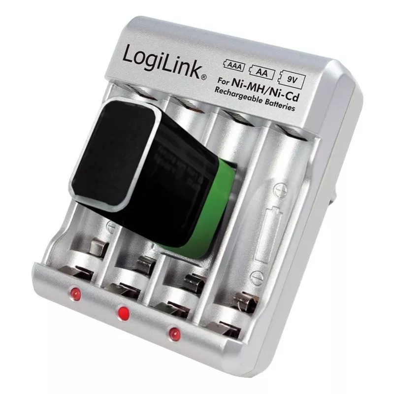 Carregador de pilhas para Ni-MH / Ni-Cd AA / AAA / 9V