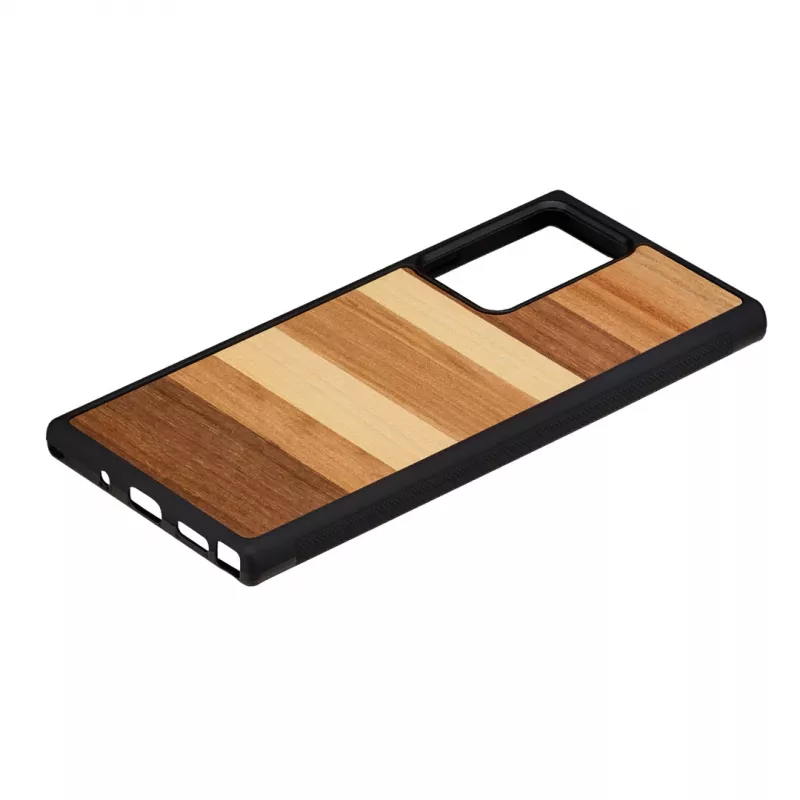 Capa protetora Man and Wood para Samsung Galaxy Note 20 Ultra — acabamento em madeira preta