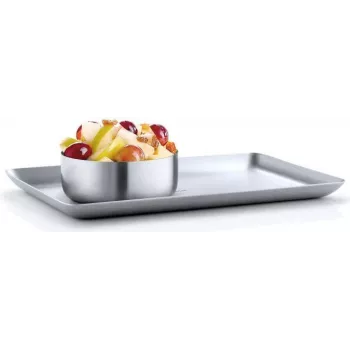 Blomus BASIC – tabuleiro retangular – aço inoxidável – 150 mm x 250 mm (63612)