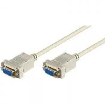 Wentronic Goobay cabo de ligação D-SUB null modem, cinzento, 2 m - conector fêmea D-SUB/RS-232 (9 pinos) > conector fêmea D-SUB/RS-232 (9 pinos) (68484)
