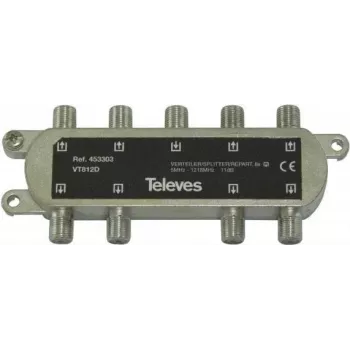 Televes VT812D distribuidor de 8 saídas, 12 dB