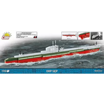 Maquete de plástico Cobi Submarino polaco ORP Sęp escala 1:300 (COBI-4856)