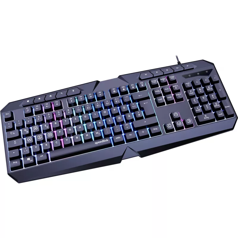 Teclado SPEEDLINK LUDICIUM Gaming USB QWERTZ alemão preto