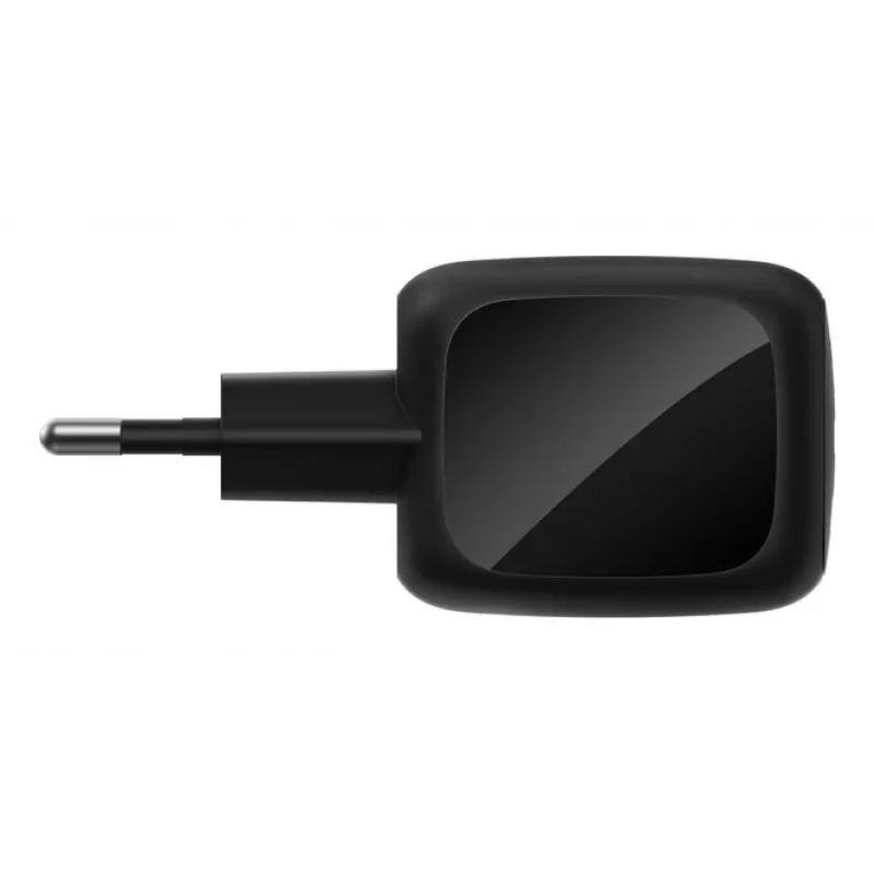 Carregador rápido AC de interior Belkin WCH019kqBK — 2× USB‑C, preto, proteção OVP/OC/OT/SC