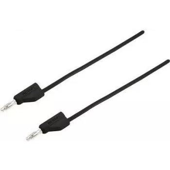Cabo de teste VOLTCRAFT [ficha 4 mm - ficha 4 mm] 2 m preto MSB-300 (MSB-300-2-SW)