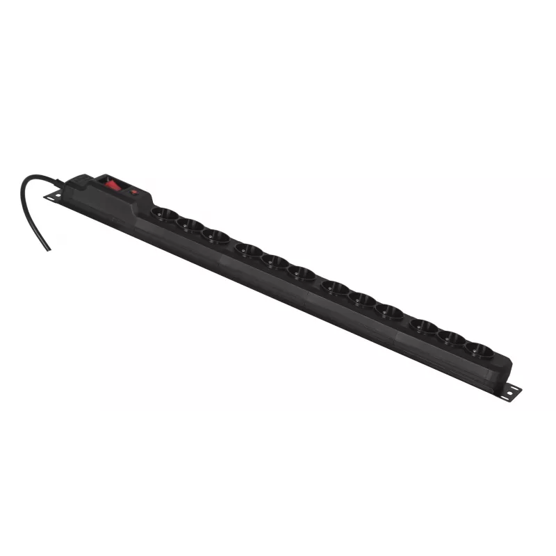 Régua de tomadas Activejet COMBO 12 tomadas 5 m preto