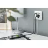 DIGITUS DA-70615 - tomada elétrica - 2P+E - tipo F, USB, USB Type-C - com obturador - 1 tomada, 2 portas USB - 2,8 A - branco, RAL 9003