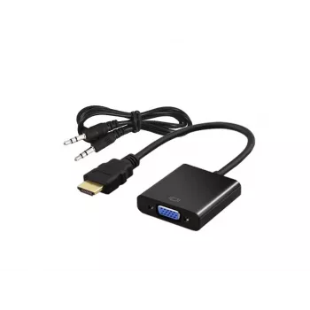 Adaptador de vídeo SAVIO CL-23/B VGA (macho) para HDMI Type-A (fêmea) 0,5 m, preto