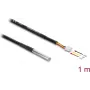 Delock cabo de sensor de temperatura DS18B20, ligação pin header fêmea de 3 pinos, 1 m, preto