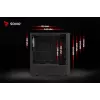 Caixa de PC SAVIO Noctis Flow — Cube Mini-ITX/Micro-ATX/ATX, 3x120 mm à frente, 1x120 mm atrás, 2x3,5 polegadas + 3x2,5 polegadas baías, vidro temperado