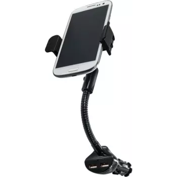 Logilink Carregador de automóvel com suporte - Fonte de alimentação - Automóvel - 15,5 W - 3,1 A - 2 portas de saída (USB) (PA0121)