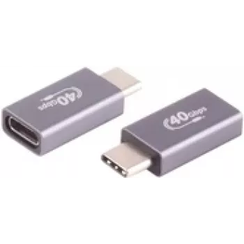 ShiverPeaks BS13-60004 adaptador USB 4.0, USB-C macho para USB-C fêmea, metálico