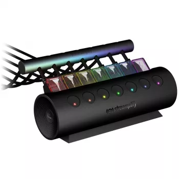 Streamplify HUB CTRL 7, 7x USB 3.0 Type-A, RGB, 12V, cabo de alimentação EU – preto