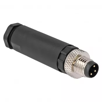 Conector DeLOCK M8 codificação A 3 pinos macho ligação por parafuso preto