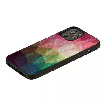 Capa de proteção iKins para Apple iPhone 12 Pro Max — design flores aquáticas, preto