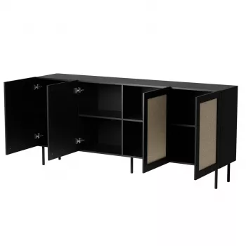 Cómoda JUTA 4D 4D 200x39,5x90 preto + linóleo calabria