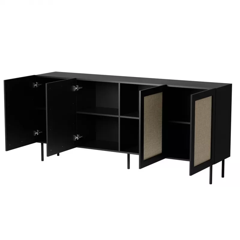Cómoda JUTA 4D 4D 200x39,5x90 preto + linóleo calabria
