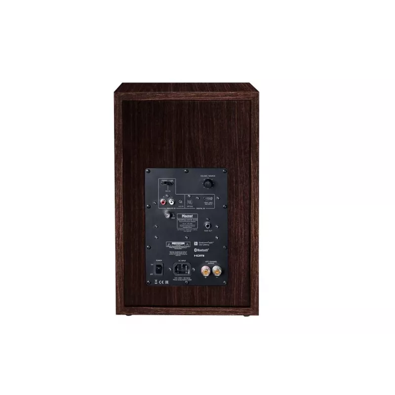 Coluna de chão Magnat TRANSPULS 800A, 2 vias com fios e sem fios, 2×60 W, Bluetooth 5.0, HDMI, preto/castanho