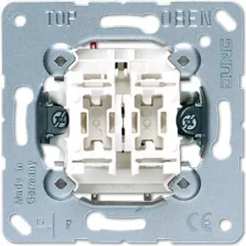 Módulo interruptor de parede JUNG 505 U 1P, 1 polo 10 A, 250 V — branco metálico