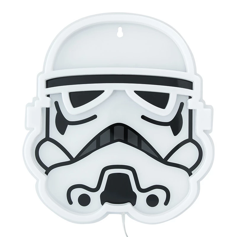 Luz néon LED de parede Paladone Stormtrooper modelo PP14595SWVN, iluminação decorativa Star Wars