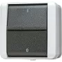 JUNG 802 W - Interruptor de balancim - 2 polos - com fio - preto - branco - termoplástico - IP44