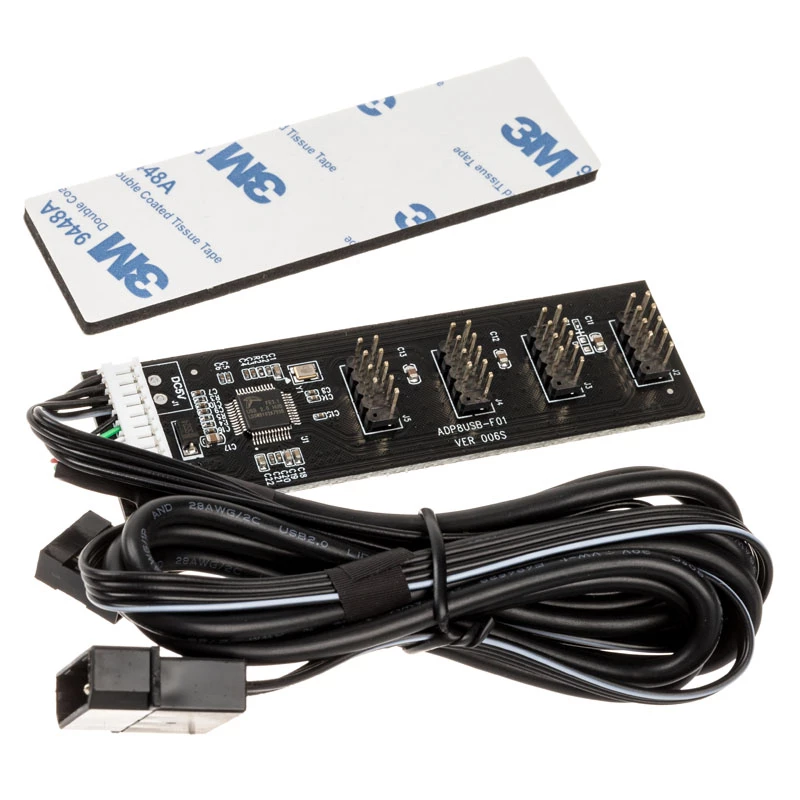 Placa hub USB Kolink USB 2.0 com cabo USB e Molex de 60cm