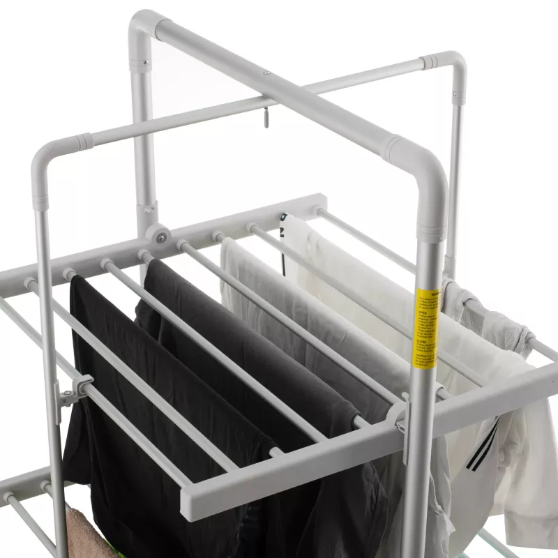 Estendal elétrico dobrável Adler AD 7829 — 300 W, 148×52×90 cm, branco, autónomo