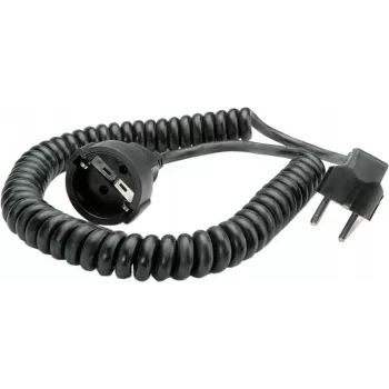 Cabo espiral BACHMANN 0,5m-2m preto H05VV-F 3G1,5mm² CEE7/7 (BM0010705)