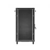 Armário rack LANBERG FF01-6222-12B 22U 600x1200 mm preto com portas frontal e traseira de vidro