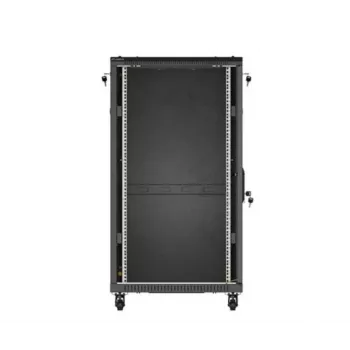 Armário rack LANBERG FF01-6222-12B 22U 600x1200 mm preto com portas frontal e traseira de vidro