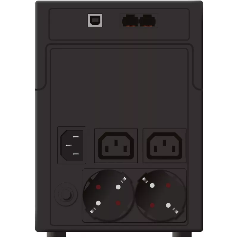 PowerWalker VI 1200 SHL UPS line-interactive 1200 VA (1,2 kVA), 600 W, 4 tomadas (2x Schuko, 2x IEC C13), USB, LCD, preto