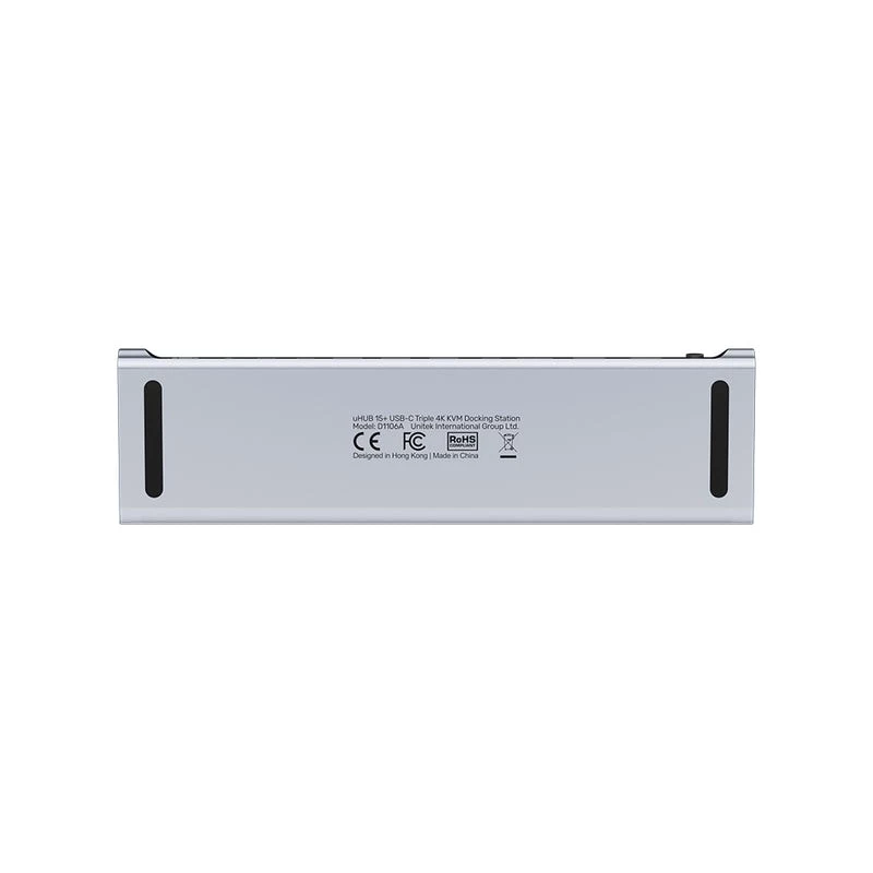 KVM-Switch Unitek D1106AGY01 estação de acoplamento USB-C Triple 4K com KVM, 3x USB-A, 5x USB-C, HDMI×2, DP×1, RJ-45, leitor SD, 3840×2160@60Hz, alumínio