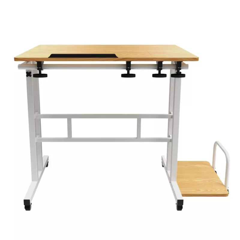 Mesa móvel para portátil Maclean, branca, 80x60cm, 50kg máx., altura ajustável 67-115cm, MC-124 W
