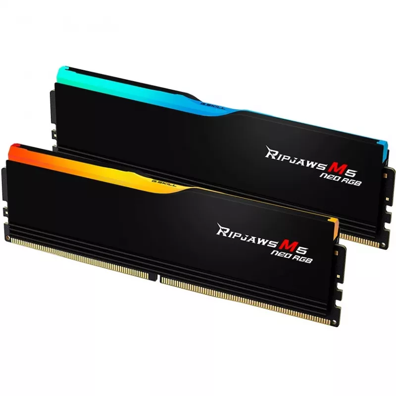 DIMM 64 GB DDR5-6000 (2x 32 GB) Dual-Kit, memória RAM preta, F5-6000J2836G32GX2-RM5NRK, Ripjaws M5 Neo, AMD EXPO