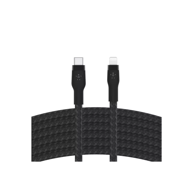 Belkin BOOST CHARGE - Cabo Lightning - USB-C macho de 24 pinos para Lightning macho - 3 m - preto - para Apple iPad/iPhone/iPod (Lightning)