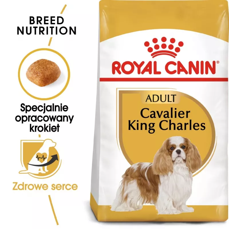 Comida seca para cães Royal Canin Cavalier King Charles Adult 1,5 kg — frango, raça pequena, pele e pelo, apoio cardíaco