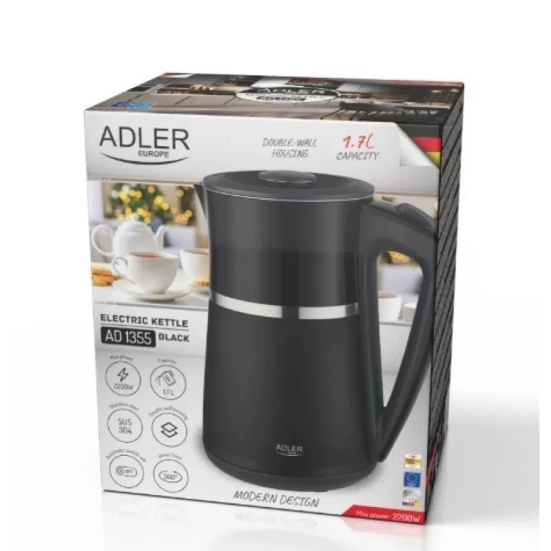 Chaleira elétrica Adler 1,7l 2200W preto