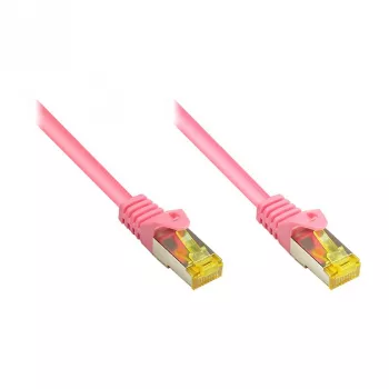 Cabo de rede RJ45 com cabo Cat.7 e proteção anti-dobra (RNS®), S/FTP, PiMF, sem halogéneos, 600MHz, OFC, magenta, 2m, Good Connections® (8070R-020M)