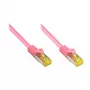 Cabo de rede RJ45 com cabo Cat.7 e proteção anti-dobra (RNS®), S/FTP, PiMF, sem halogéneos, 600MHz, OFC, magenta, 2m, Good Connections® (8070R-020M)